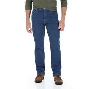 Men’s Wrangler Straight Fit Jeans Dark Wash 34X30 EUC Cowboy